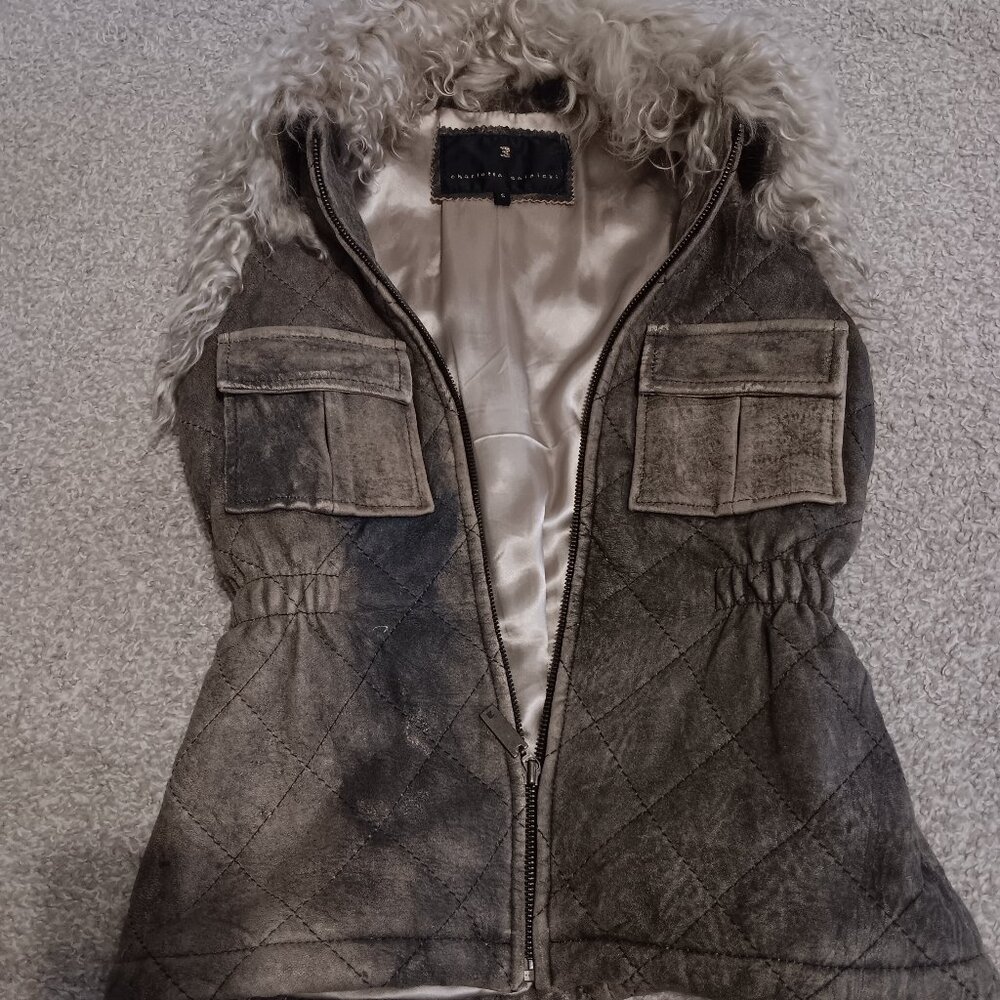 Charlotte Soinicki lamb leather vest / 100 % acetate / size S